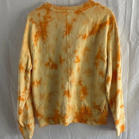 Athleta Vibrant Orange Tie-Dye Crew Neck Sweater - Picture 3 of 3